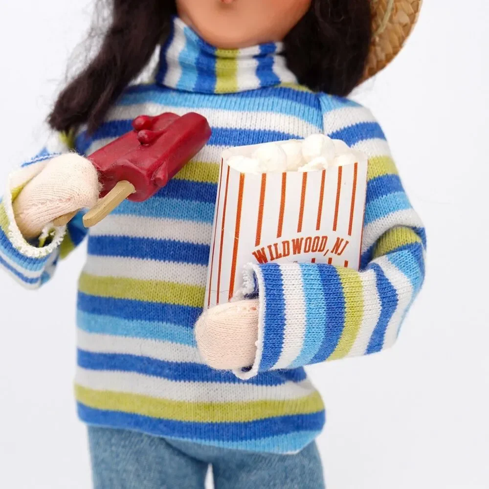 RARE Byers Choice 2008 Outer Banks Seashore Beach Girl w/ Popcorn & Popsicle